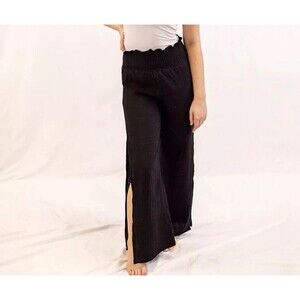 Royal Standard Small Medium S/M Pants Oceanside Cover Up Elastic Gauze Black NWT